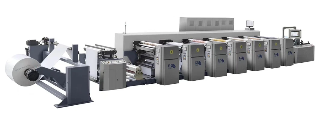 High Speed Roll to Roll 2/4/6/8 Color Paper Cup Paper Bag Flexographic Printing Machine